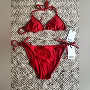 NWT Girlfriend Collective Red Bikini